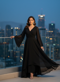 Vestido Drapeado de Noche