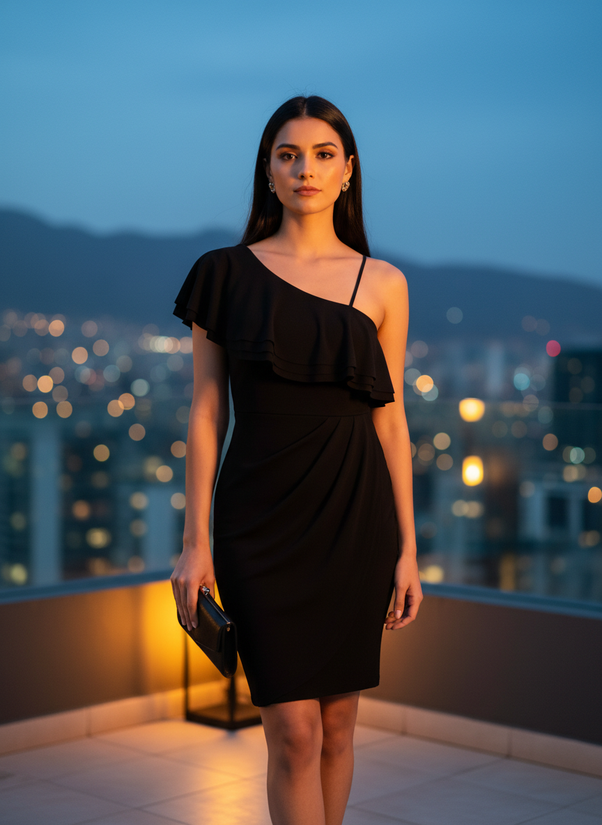 Vestido Nocturno Elegancia Asimétrica