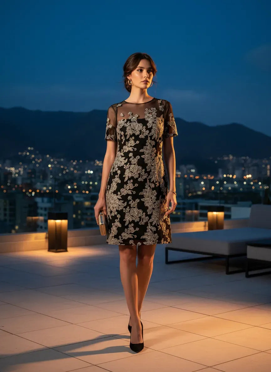 Elegancia Nocturna Floreada