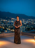 Vestido de Cóctel 'Elegancia Geométricas'