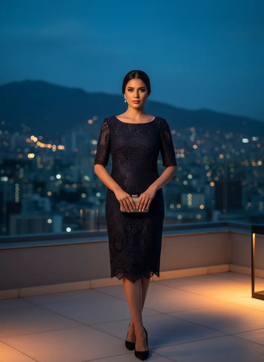 Vestido de Encaje Noche Elegante