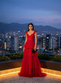 Vestido Rojo Intenso Elegante