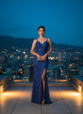 Vestido Azul Cobalto Elegante