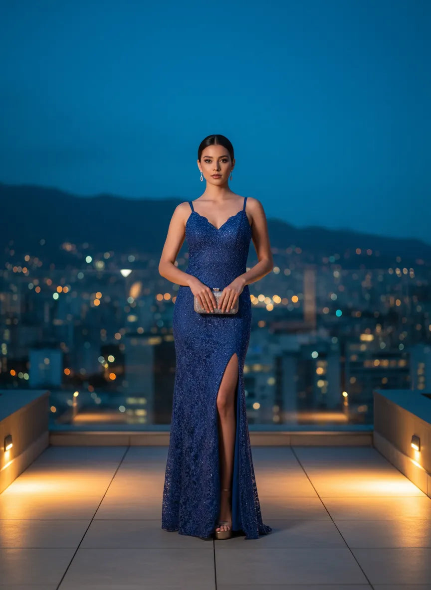 Vestido Azul Cobalto Elegante