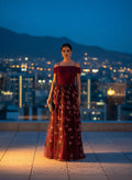 Vestido Elegante Rojo Borgoña