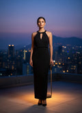 Vestido largo de noche 'Sombra Elegante'