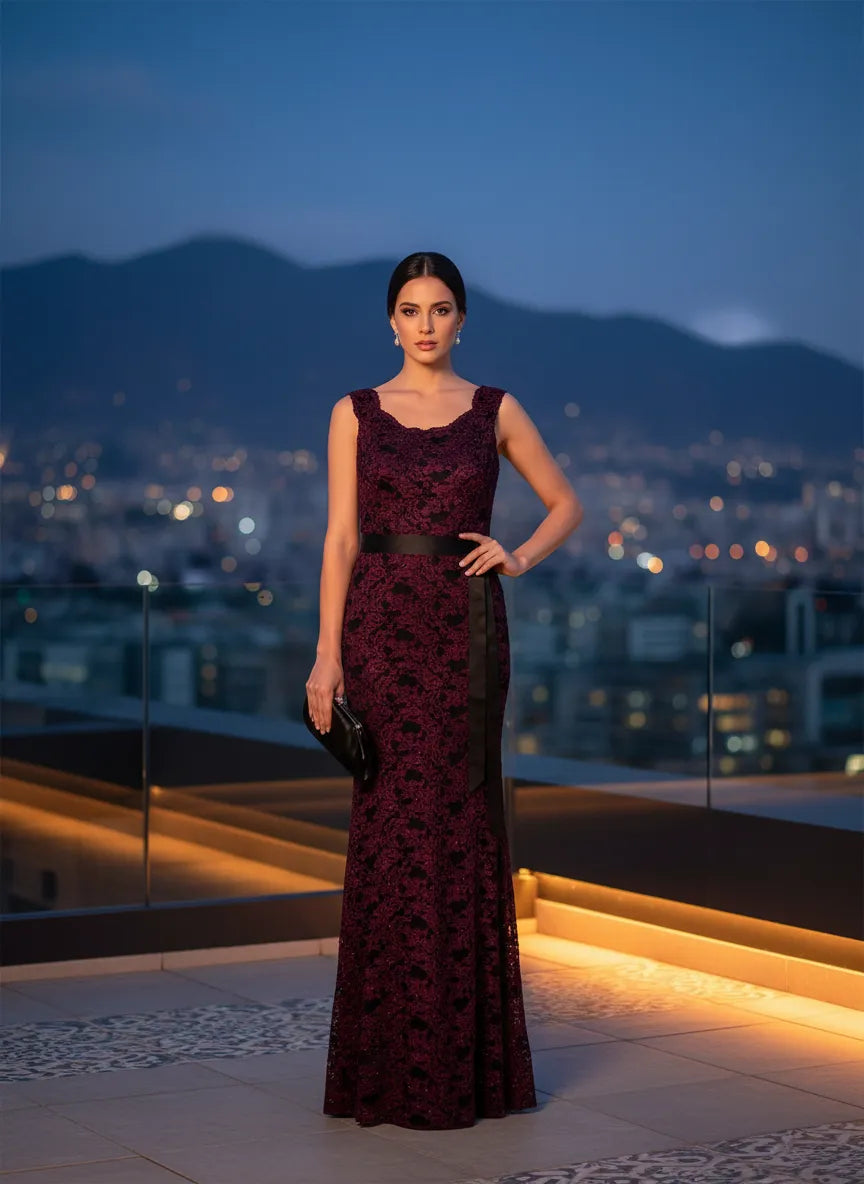 Vestido largo de encaje 'Noche de Gala'