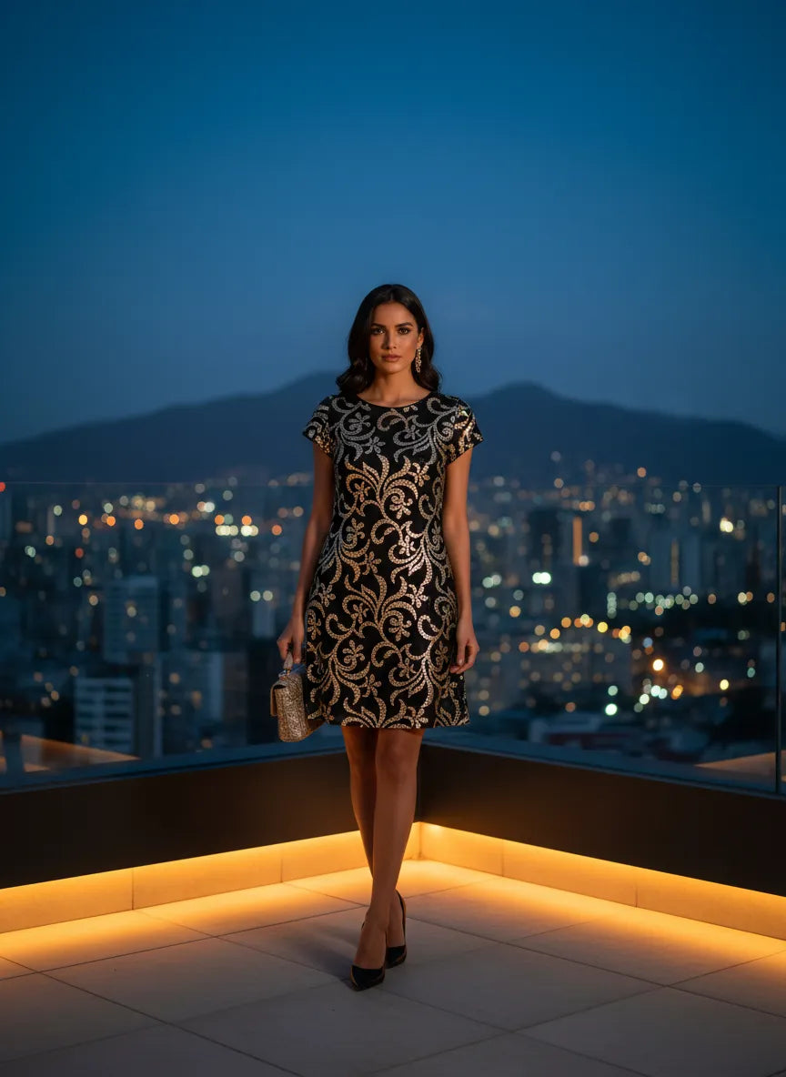 Vestido Nocturno 'Glamour Dorado'