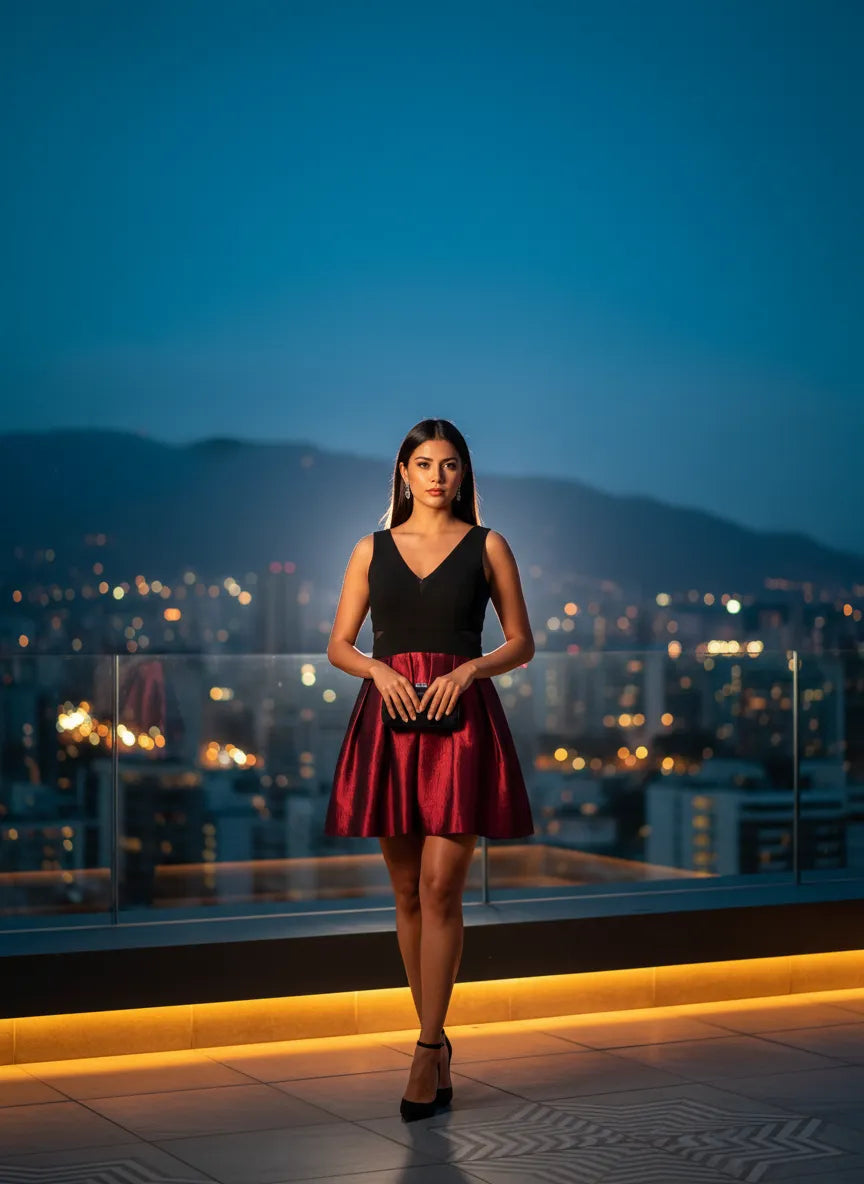 Vestido de Cóctel 'Noche Escarlata'