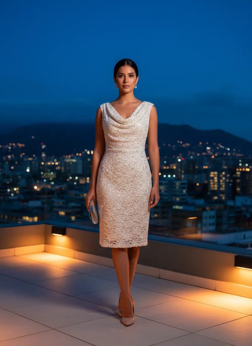 Vestido Blanco Nieve de Cóctel