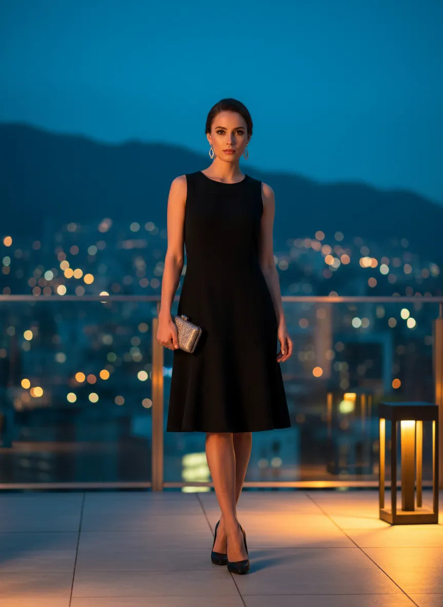 Vestido Midi Noche Clásico