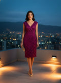 Vestido Cóctel Magenta Brillante