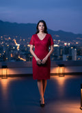 Vestido de Encaje Rojo 'Noche de Gala'