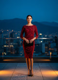 Vestido Nocturno Carmesí