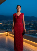 Vestido de Noche Escarlata Brillante