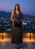 Vestido de Noche Deslumbrante con Volantes
