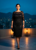 Vestido Cóctel de Encaje y Lentejuelas 'Noche Elegante'
