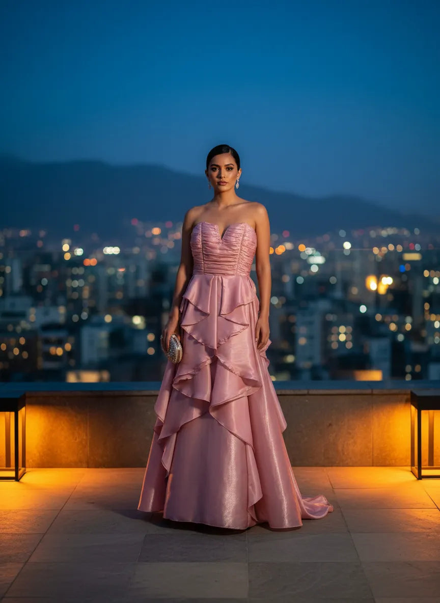 Vestido de Noche 'Dusk Ruffles'