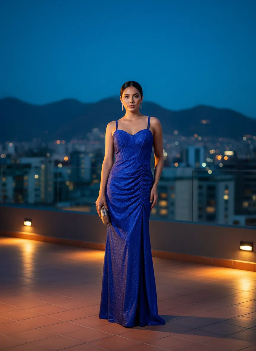 Vestido de Noche Estrellada Zafiro