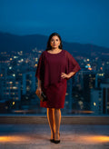 Vestido Borgoña Elegancia Nocturna