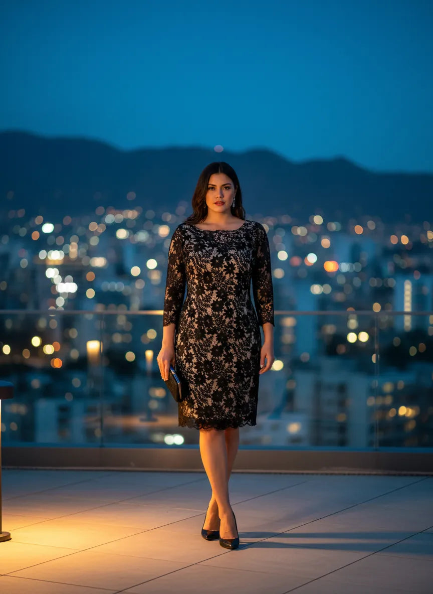 Vestido de Encaje Noche Urbana