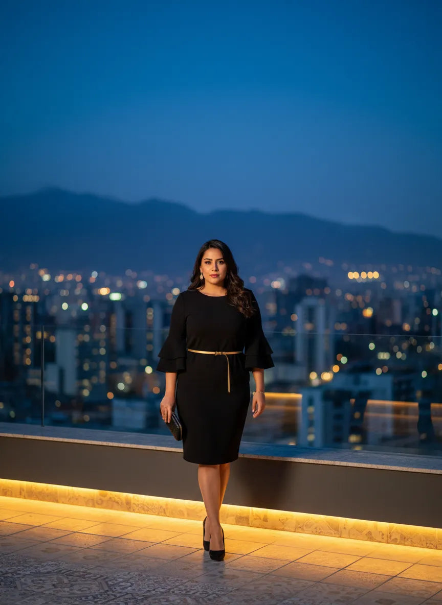 Vestido Midi Elegante de Noche