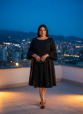 Vestido Midi Acampanado Noche Elegante