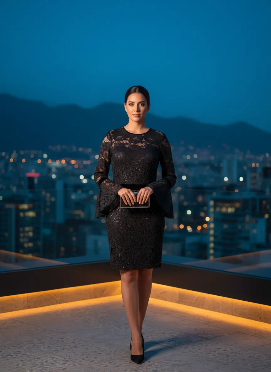 Vestido de Encaje Noche Estrellada