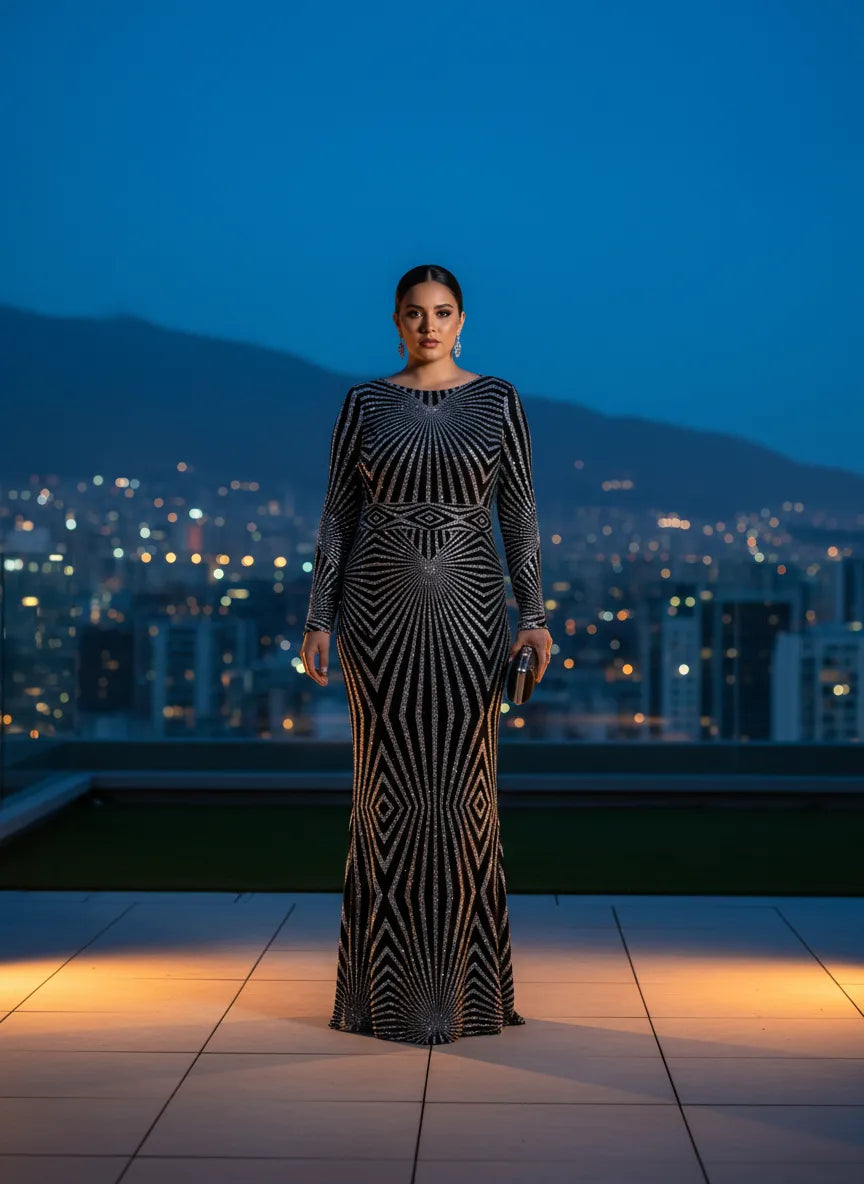 Vestido de Noche 'Geometría Estelar'