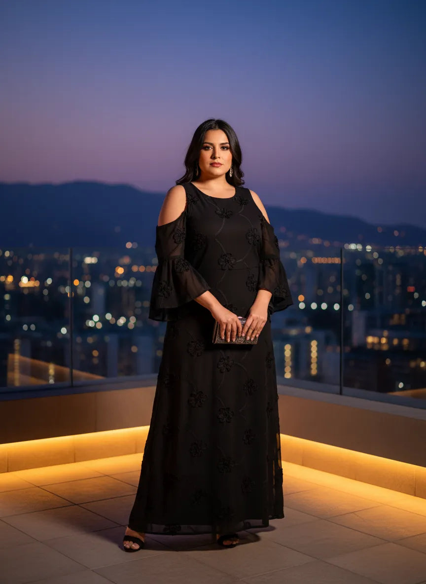 Vestido Nocturno Elegancia Floral