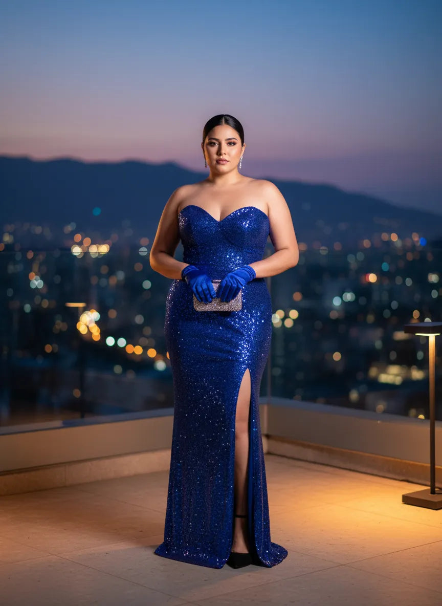 Vestido de Noche 'Diva Azul Medianoche'
