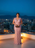 Vestido de Noche Resplandor Rosado
