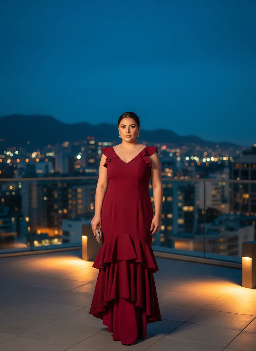 Vestido Sirena 'Rojo Atardecer'