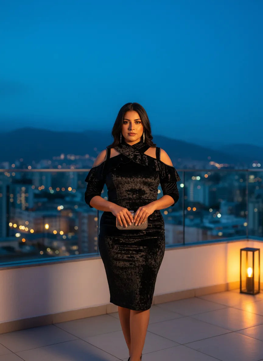 Vestido de Terciopelo Noche Estrellada