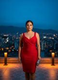 Vestido Vendaje Carmesí Urbano