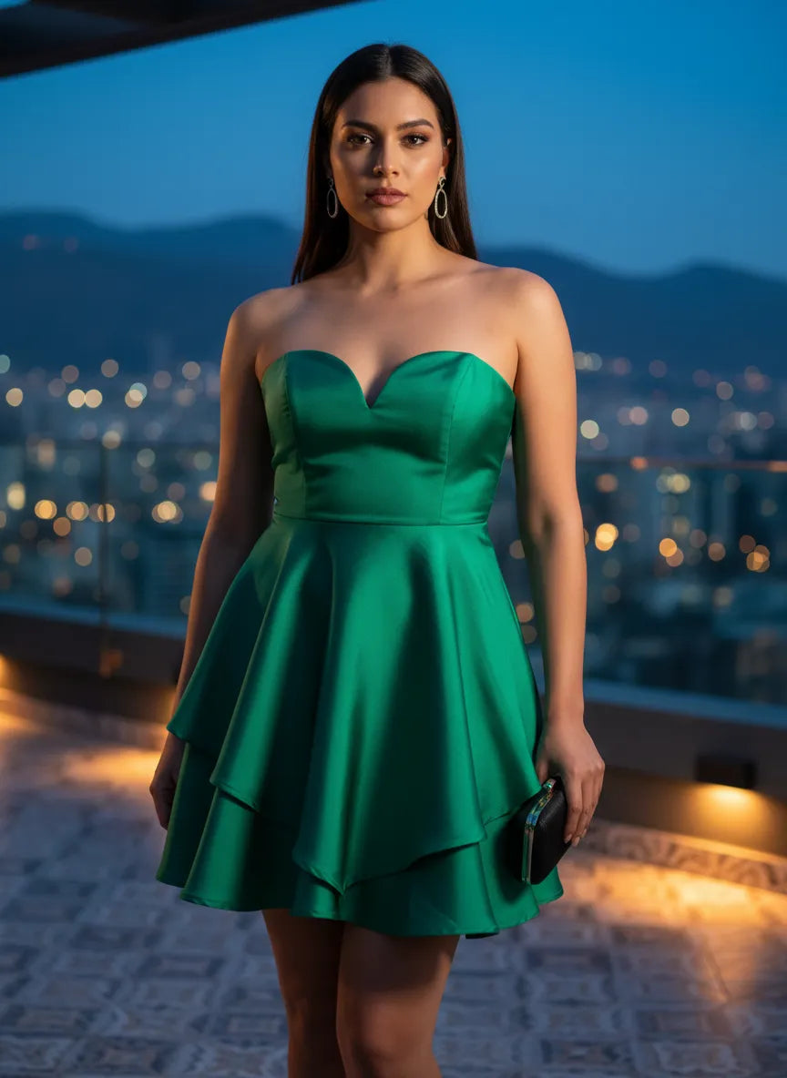 Vestido Esmeralda Escote Corazón Corto