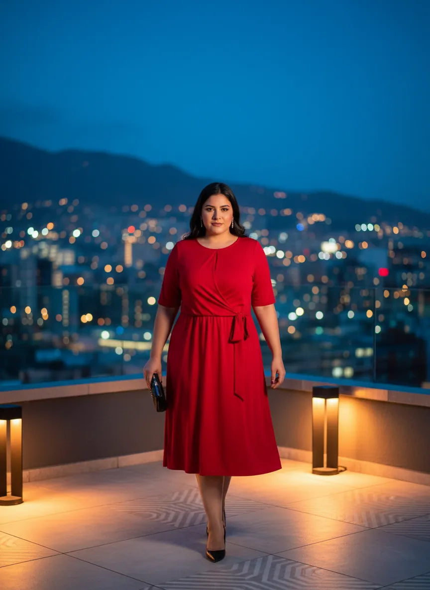 Vestido Rojo Atardecer