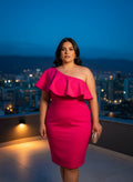 Vestido Fucsia de un Hombro