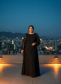 Vestido Nocturno Elegante con Mangas de Encaje