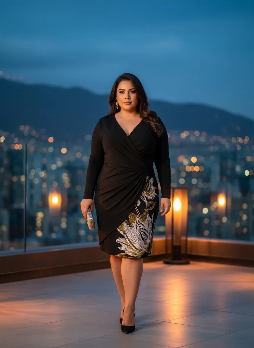 Vestido Wrap Noche Floral