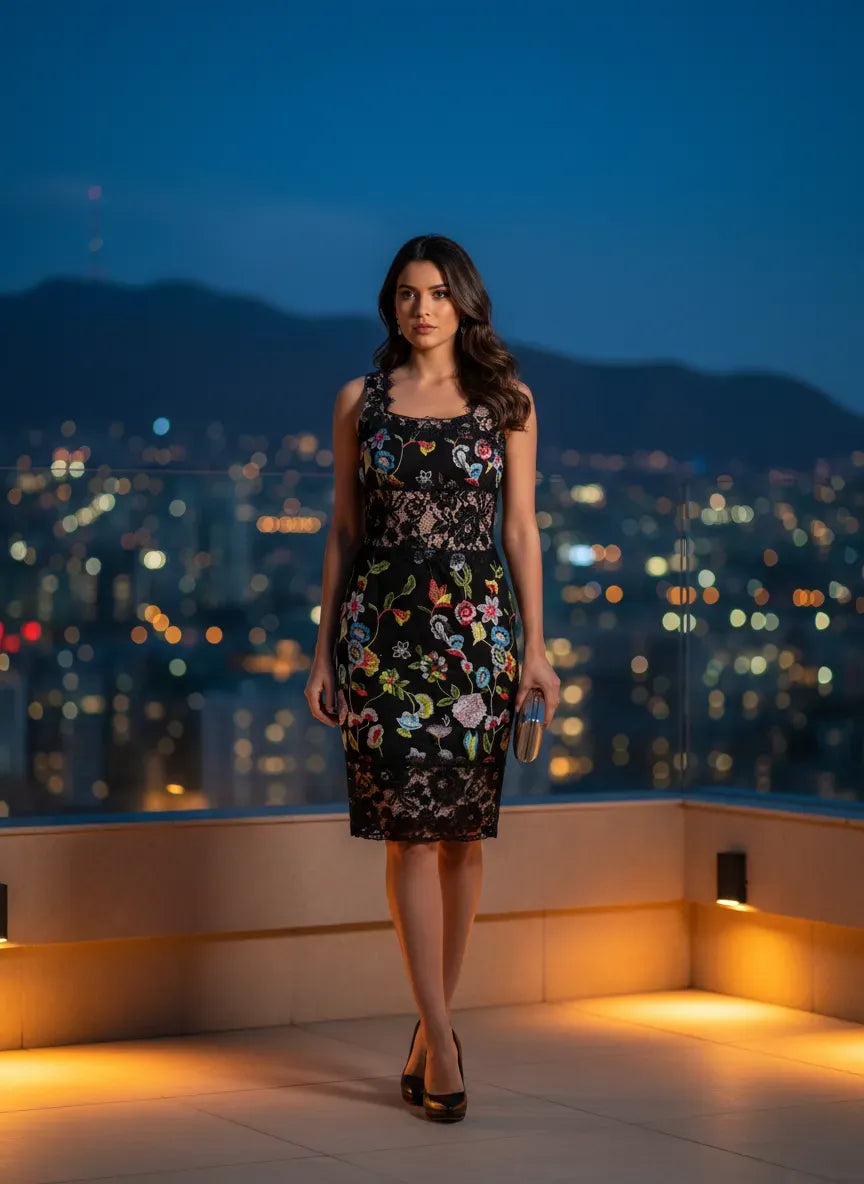 Vestido Cóctel Noche Floral