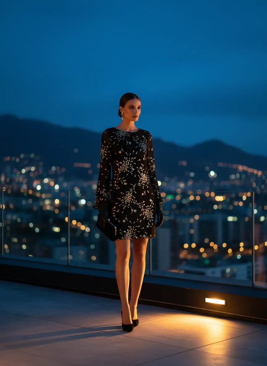 Vestido Nocturno de Estrellas