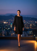 Vestido Nocturno Elegante con Mangas Acampanadas