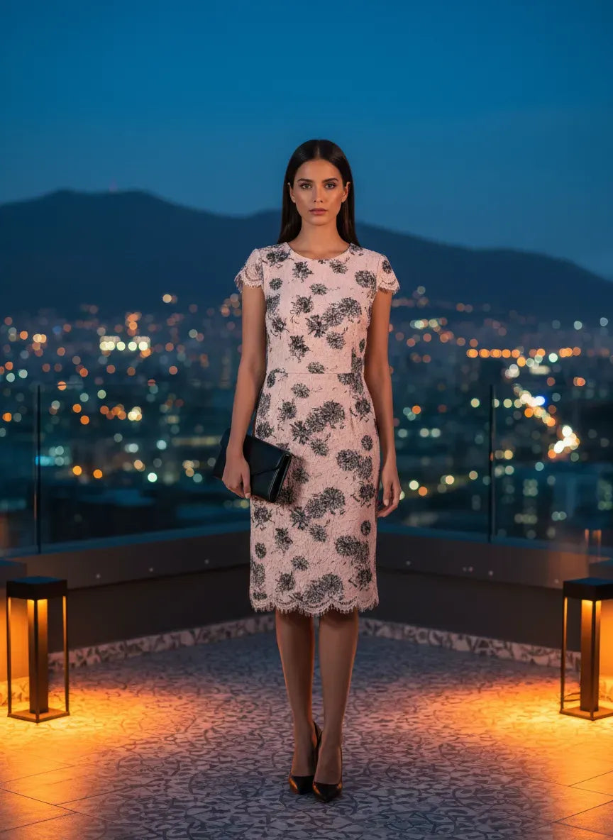 Vestido de Encaje Floral Nocturno