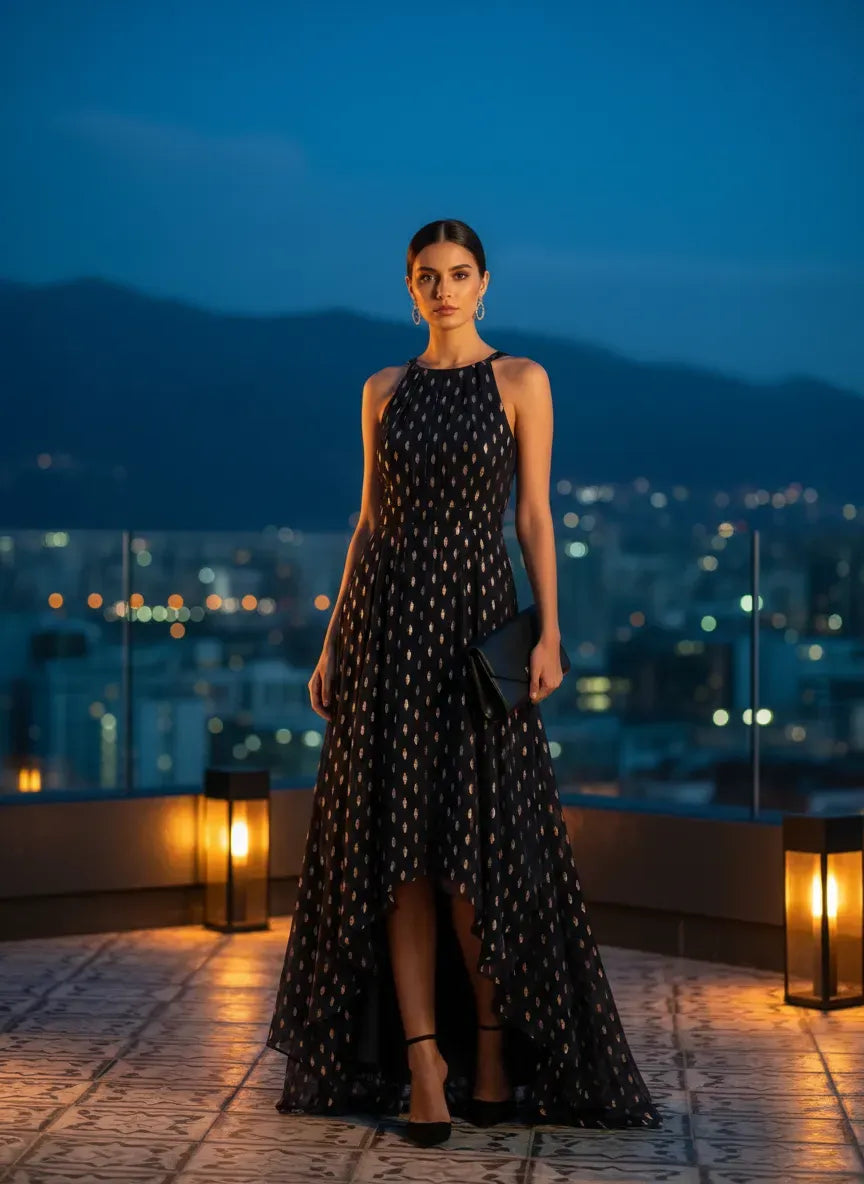 Vestido Noche Estrellada Asimétrico