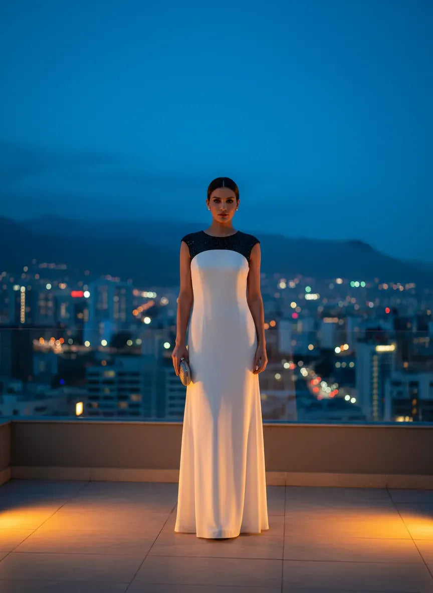 Vestido Blanco Noche Estrellada