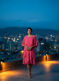 Vestido Rosa Cascadas Nocturnas