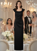 Vestido Largo con Volados en Hombros
