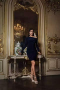 Vestido Azul Noche Elegancia Moderna